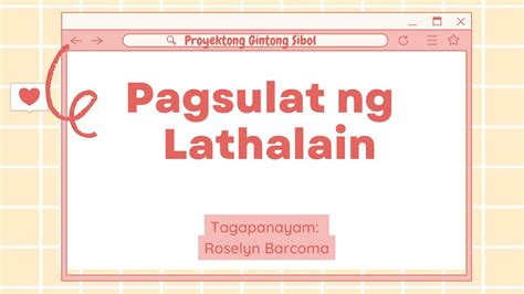 sampler in tagalog|Sampler in Filipino .